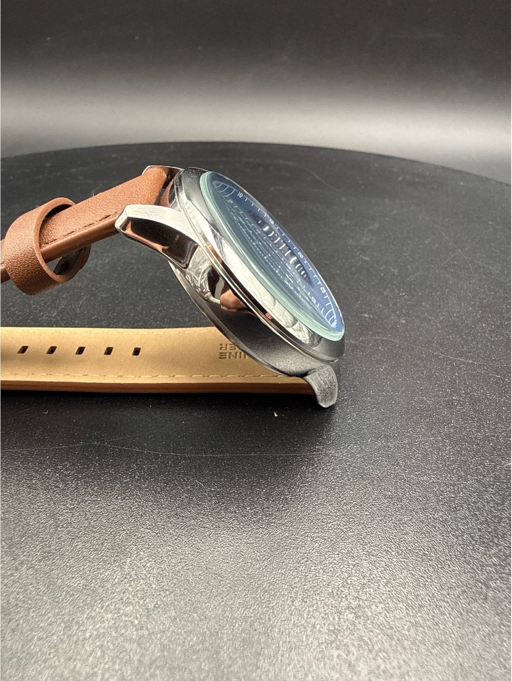 Fossil Men's Chronograph Watch with Blue Dial and Brown Leather Strap - Picture 3 of 7